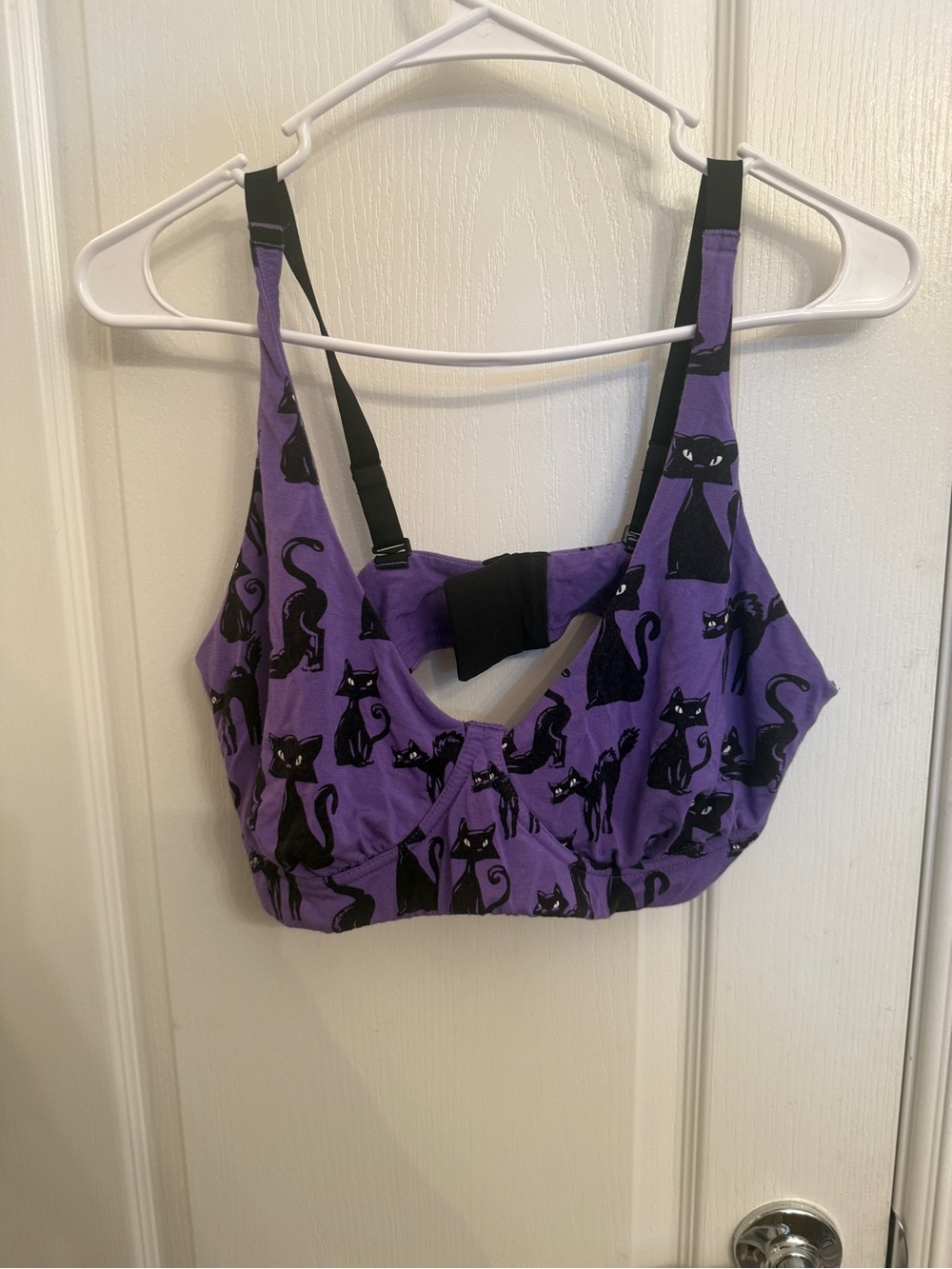 MeUndies Halloween black cat bra